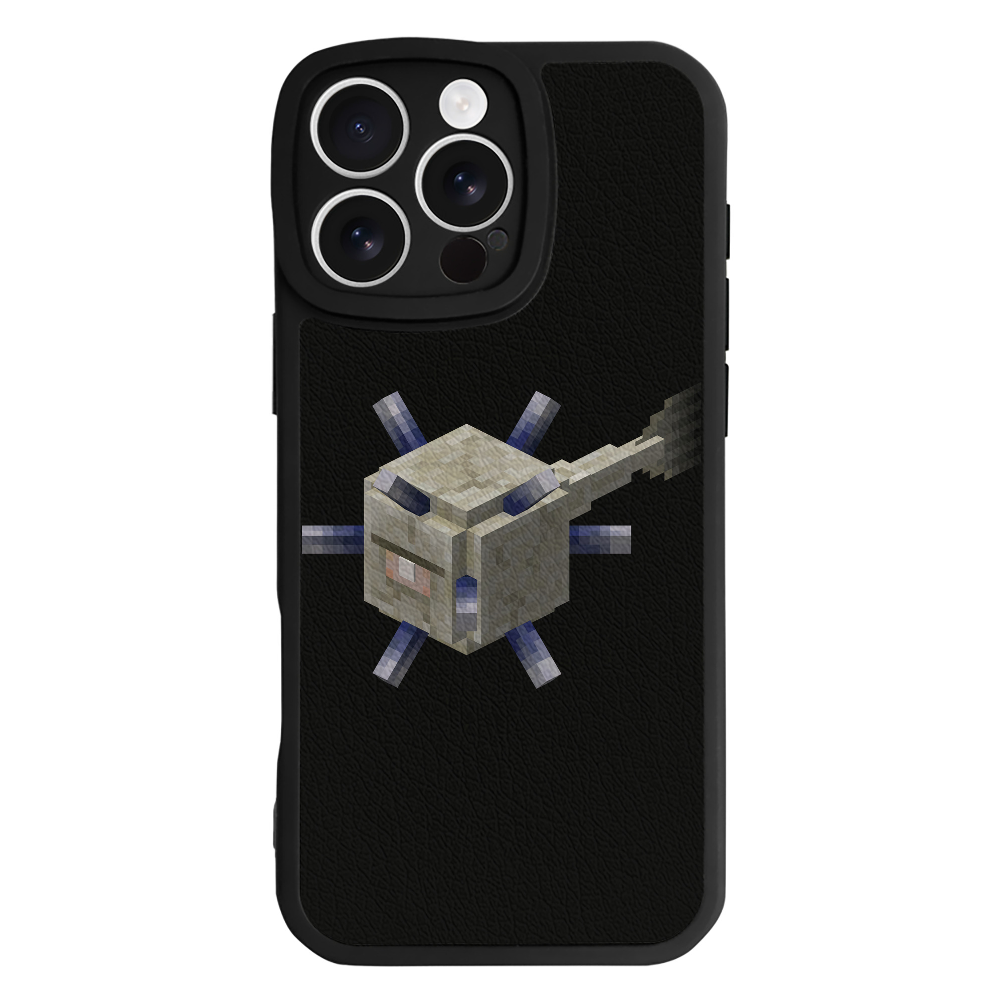 （画像用） マインクラフト ブロックの世界 Minecraft MC Block world 【iPhone 16シリーズ対応】シリコンスマホケース（レザー調） 材質：シリコン